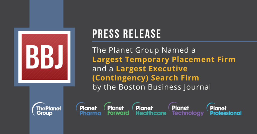 press release - The Planet Group named Largest temporary placement firm and largest executive search firm